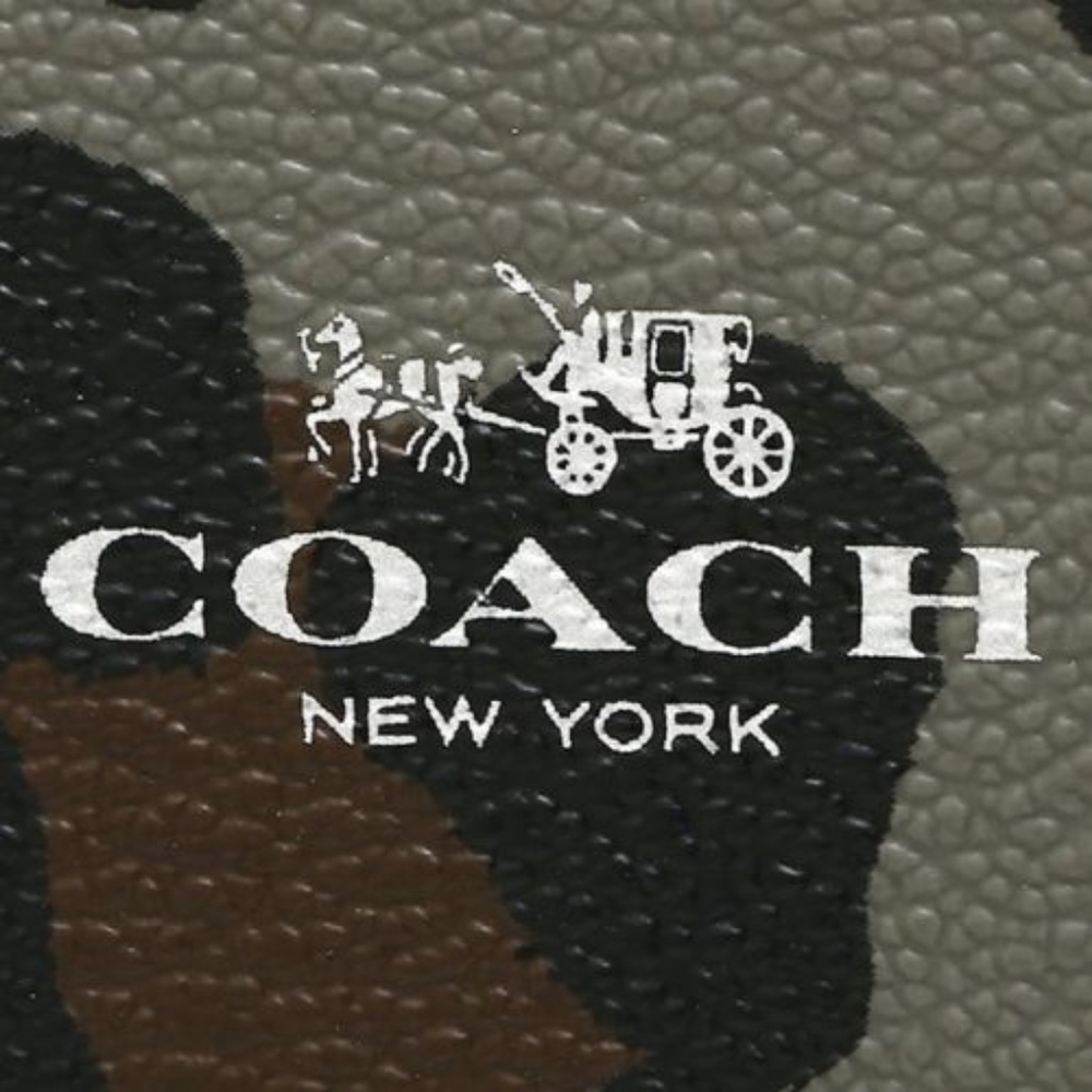 Coach F64072 Gray Ocelot Key Pouch With Gusset - Picture 8 of 8